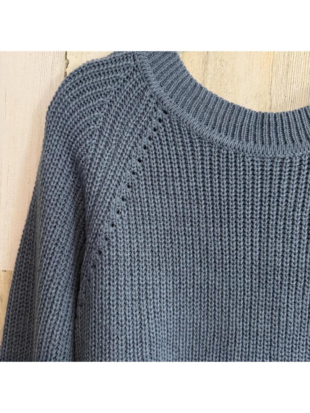 She + Sky Women's Small Lace-Up Detail Knit Sweater Pullover - Picture 6 of 12